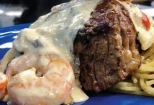 Lomo de res en salsa de camarón 180 grs