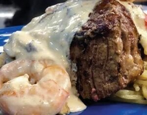 Lomo de res en salsa de camarón 180 grs